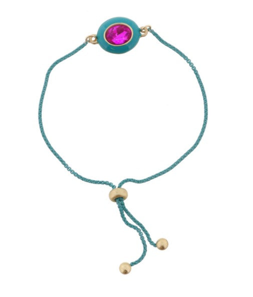 Kids Teal Crystal Bracelet