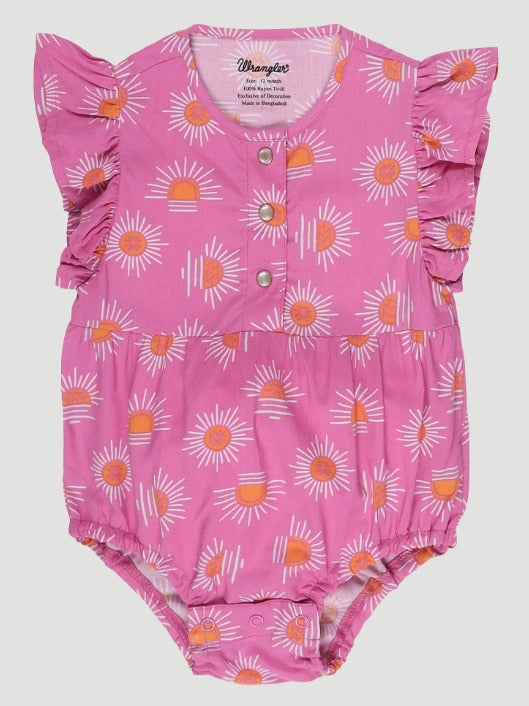 Baby Girl's Sunflower Ruffle Sleeve Bodysuit