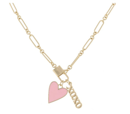 Kids XOXO Heart Gold Necklace