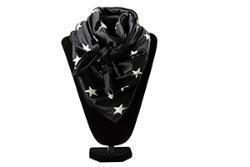 Stars Pattern Black & White Wild Rag