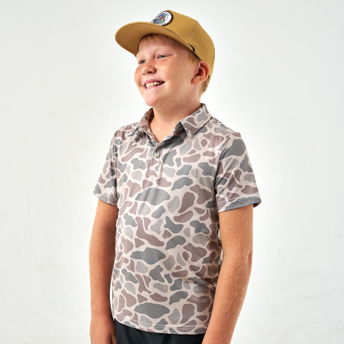 Youth Burlebo Classic Deer Camo Performance Polo