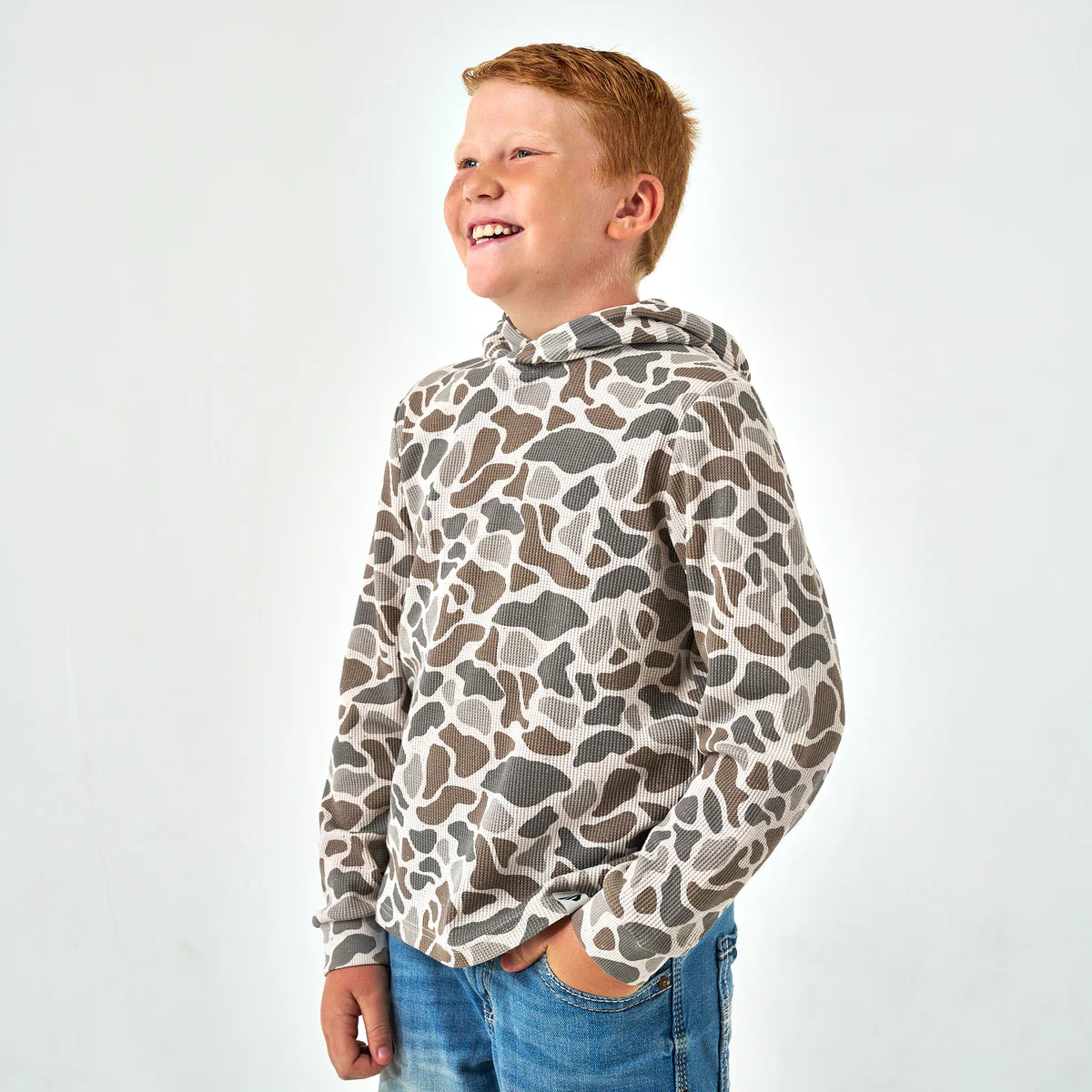 Burlebo Youth Classic Deer Camo Thermal Hoodie