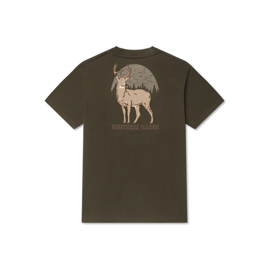 Southern Marsh Youth Dark Olive Eight Point Tee