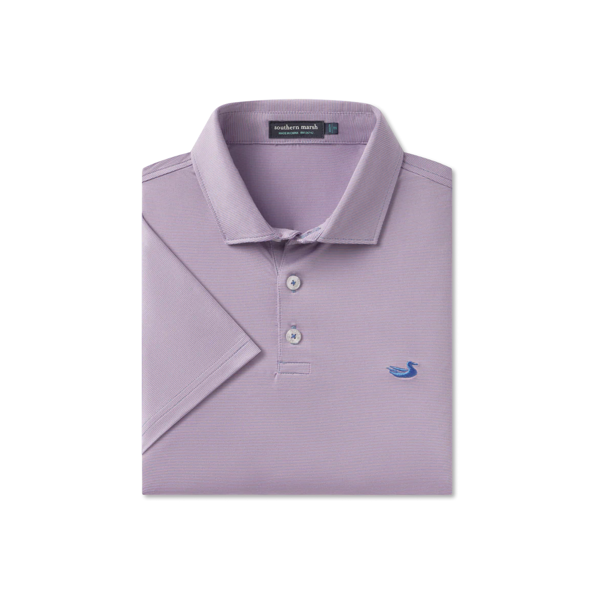 Youth Bermuda Performance Polo - Lilac Wellington Stripe