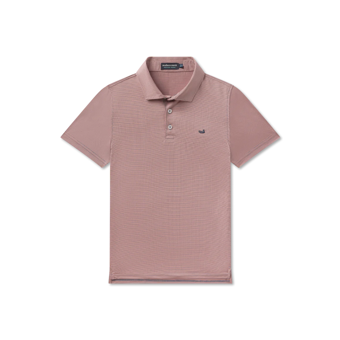 Youth Bermuda Performance Polo - Peach Wellington Stripe