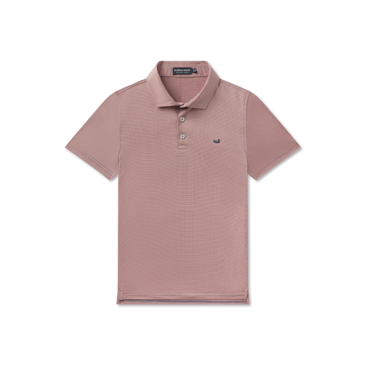 Youth Bermuda Performance Polo - Peach Wellington Stripe