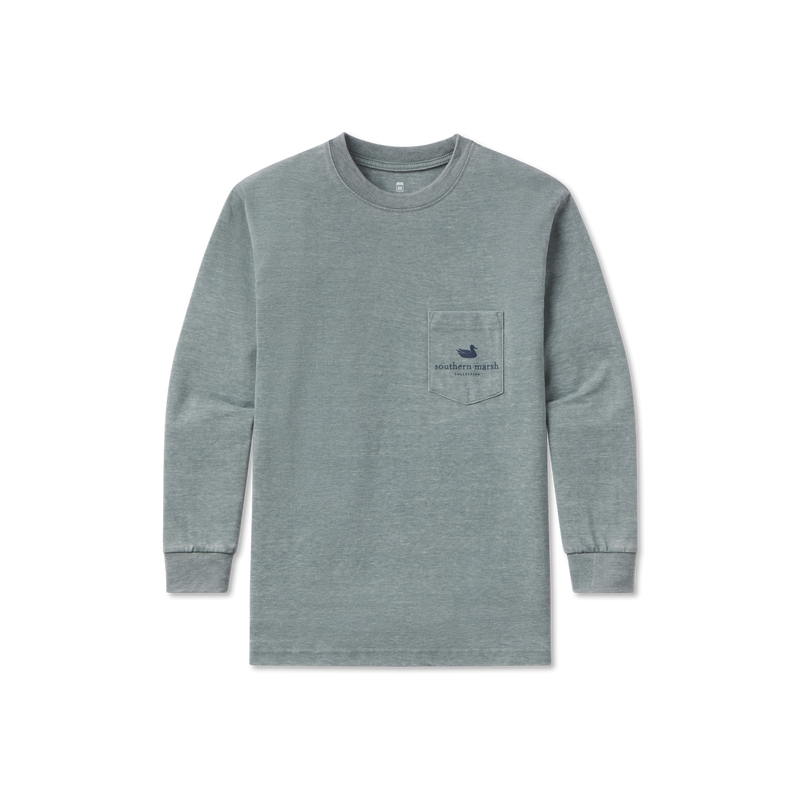 Youth Seawash Long Sleeve Pointer Pack Tee by Southern Marsh- Burnt Sage
