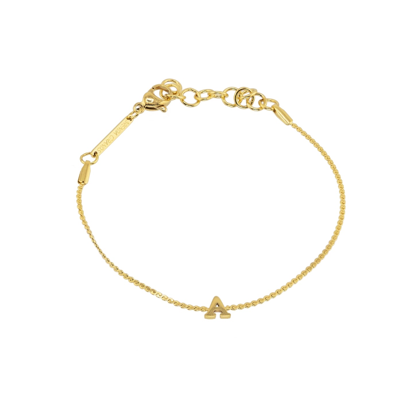 Gold Dainty Love Initial Bracelet - Waterproof