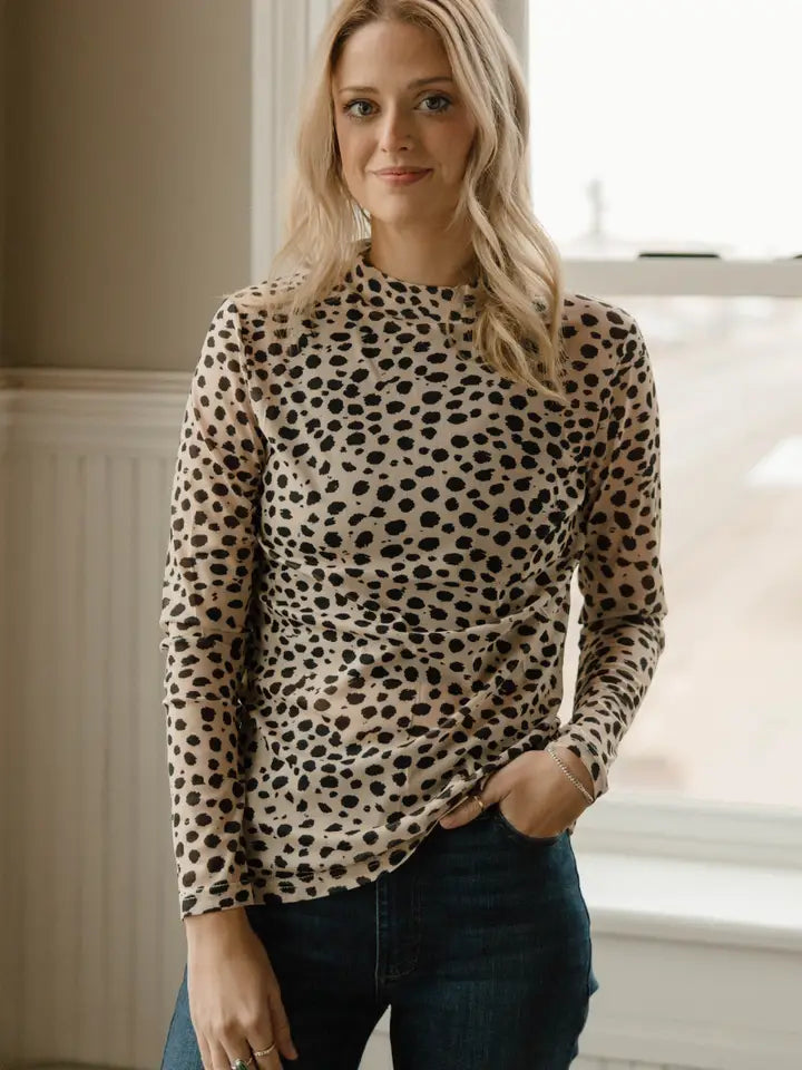 Speckled Dune Mesh Top