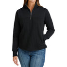 Cinch Women's Black Cable Knit Quarter-Zip Pullover