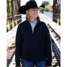 Cinch Women's Black Cable Knit Quarter-Zip Pullover