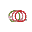 Teleties And To All A Good Night small spiral hair ties in red, pink and green, 3-pack
