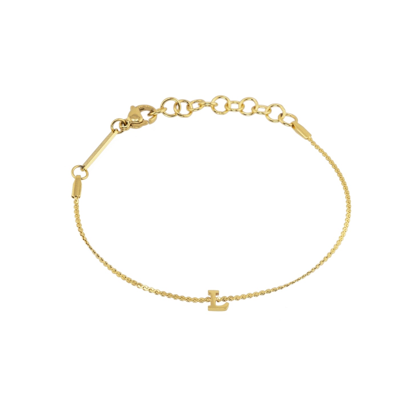 Gold Dainty Love Initial Bracelet - Waterproof