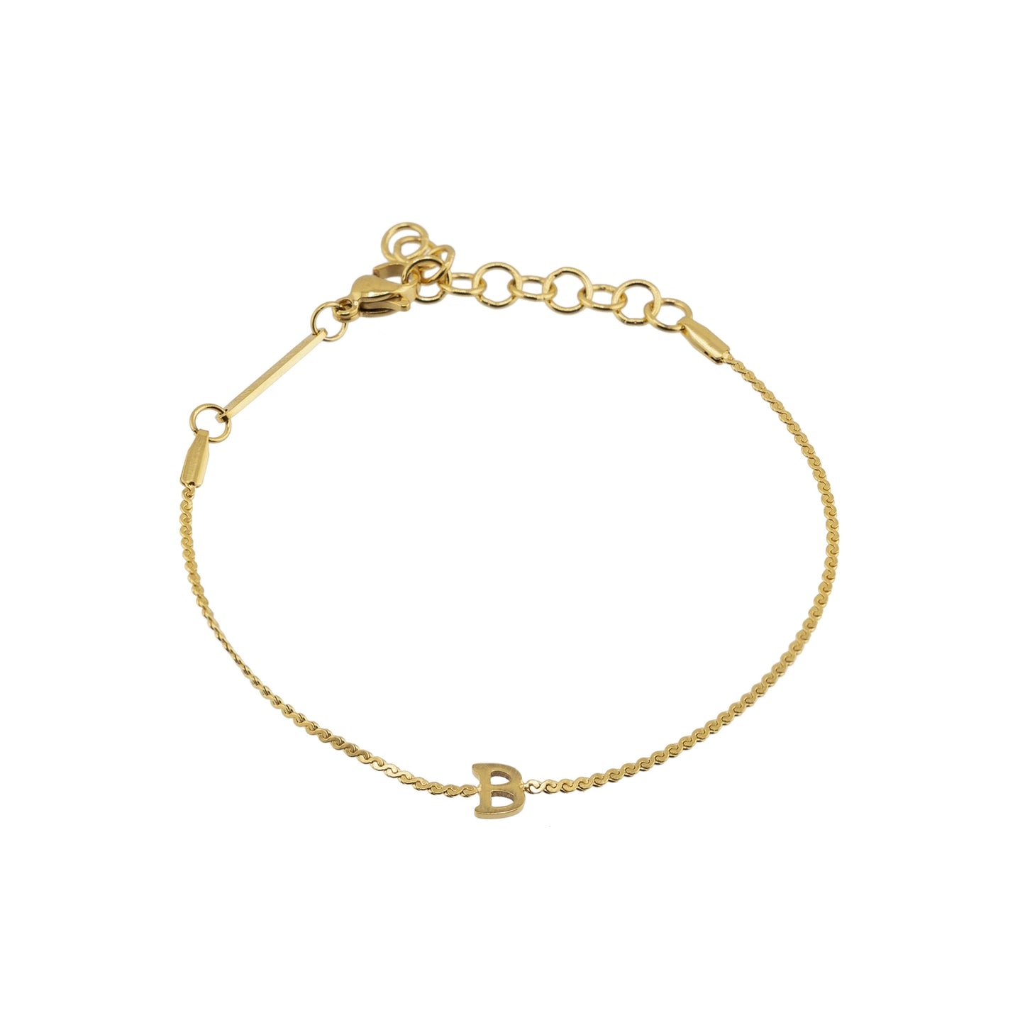 Gold Dainty Love Initial Bracelet - Waterproof