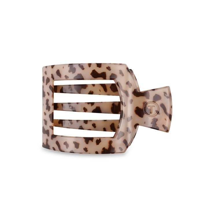 Square Medium Flat Hair Clip- Blonde Tortoise