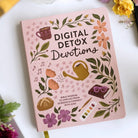 Digital Detox Devotions, pink floral cover on white table
