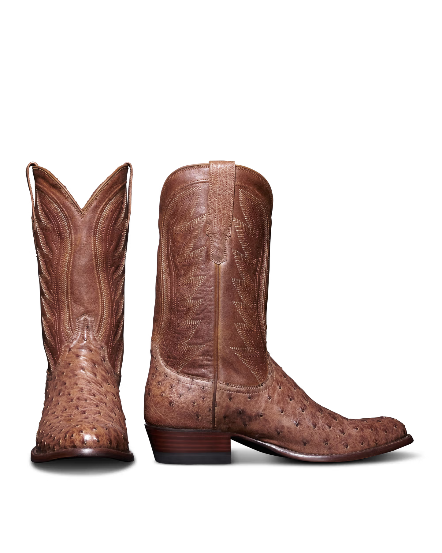 The Wyatt Russet Ostrich Boot by Tecovas