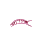 Teleties Just Add A Bow Small Flat Rectangle Hair Clip in pink, side profile showing teeth