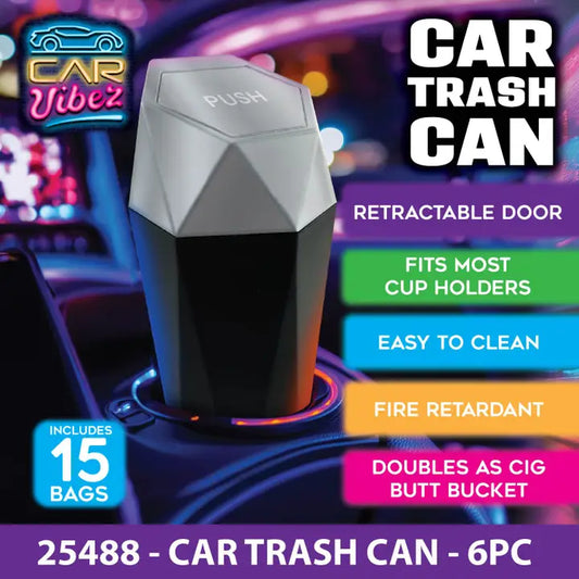 Car Vibez Mini Cup Holder Vehicle Trash Can -2 Colors