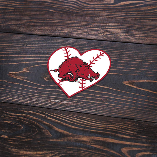 Baseball Heart Hog Sticker