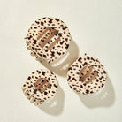 Teleties blonde tortoise flat circle clips in three sizes, large in focus