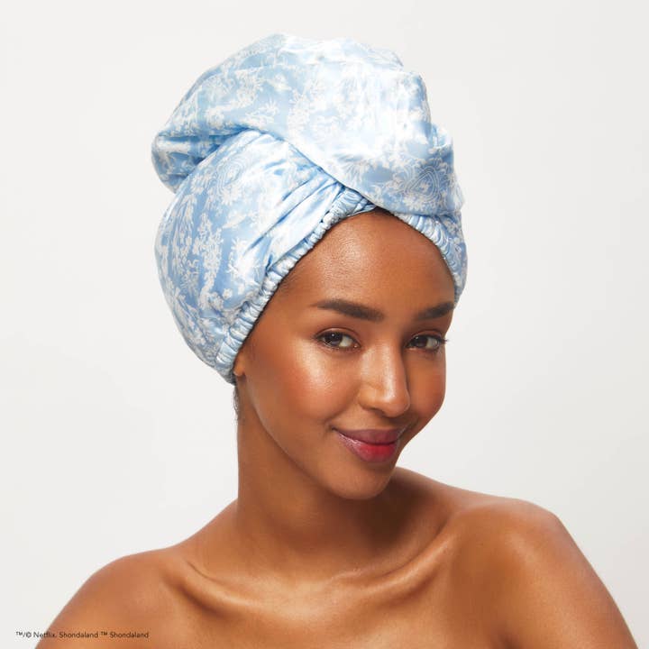 Kitsch X Bridgerton Satin Wrapped Hair Towel / Toile De