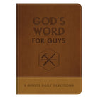 God's Word for Guys 3-minute daily devotions, brown leather-look cover