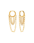 Berlin Chain Huggie Earrings, Gold