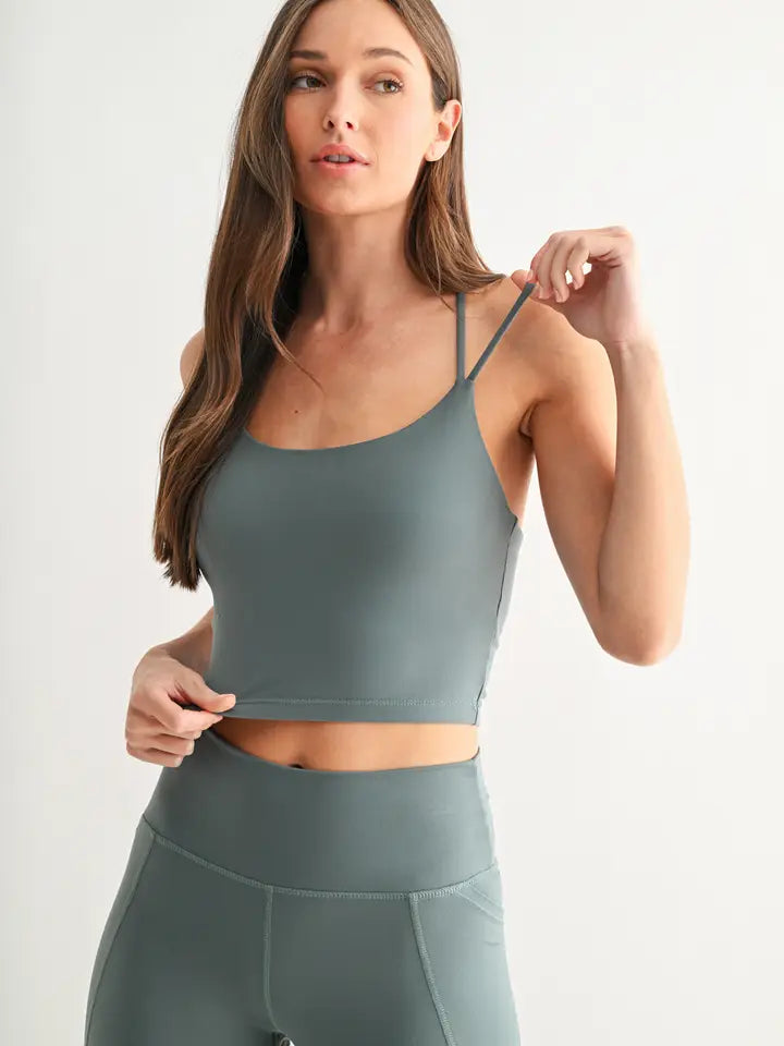 Venice Cloud Eldergreen Light Criss-Cross Sports Bra