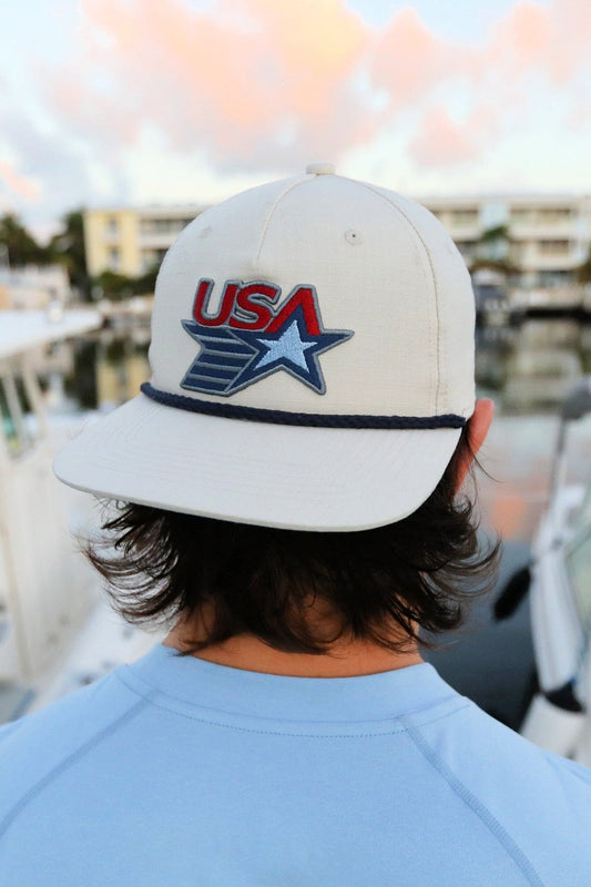 Men's USA Retro Star Cap- Putty