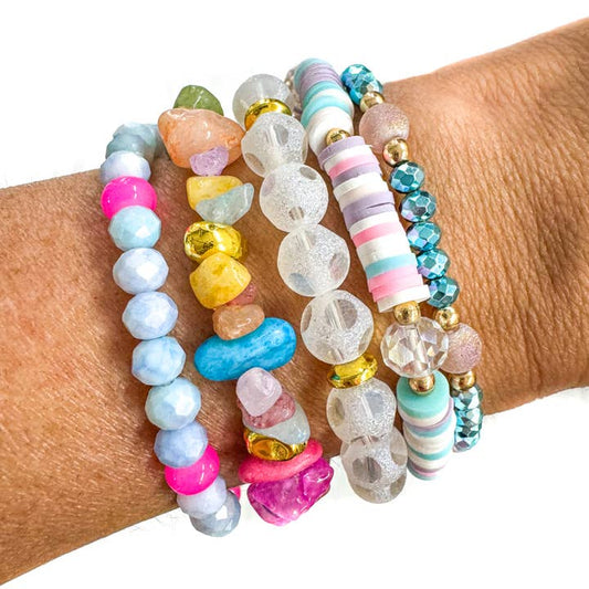 Summer Bright 5pc Beaded Bracelet Set