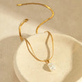 18K Stainless Steel Pearl Necklace