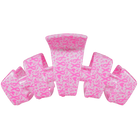 Teleties Breast Cancer Awareness pink ribbon large claw clip, product shot