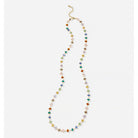 Charlie Paige Colored Stones Gold Chain Long Necklace