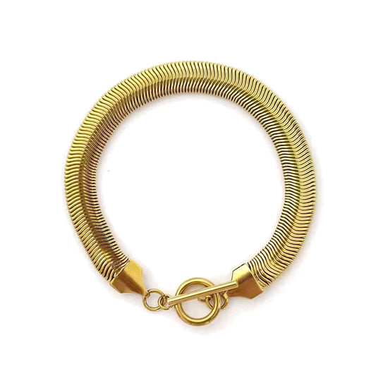 Herringbone Water Resistant Snake Chain Bracelet - 2 Colors