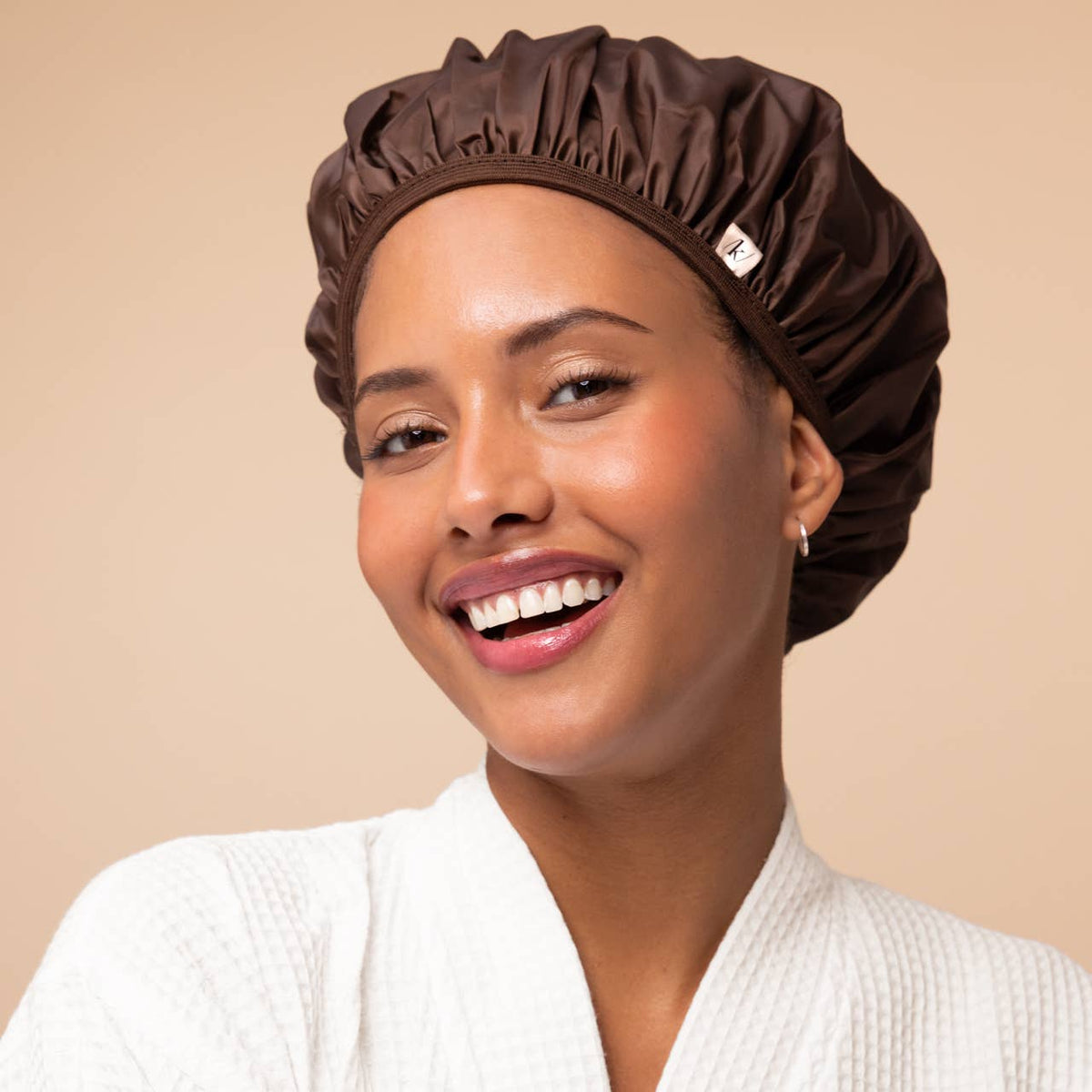 Kitsch Shower Cap 2pc Set - Terracotta and Brown