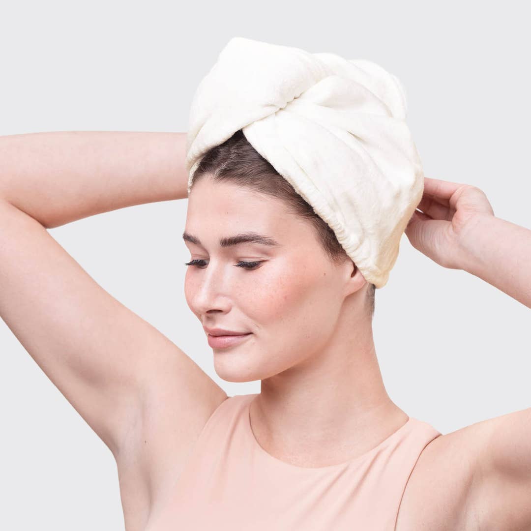 Quick Dry Hair Towel - Eco White