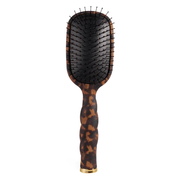 Teleties Detangler Brush in tortoise for medium hair, bristle side front view