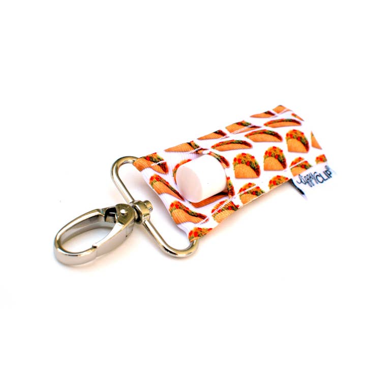 Lippy Clip Lip Balm Holder Keychain- Tacos