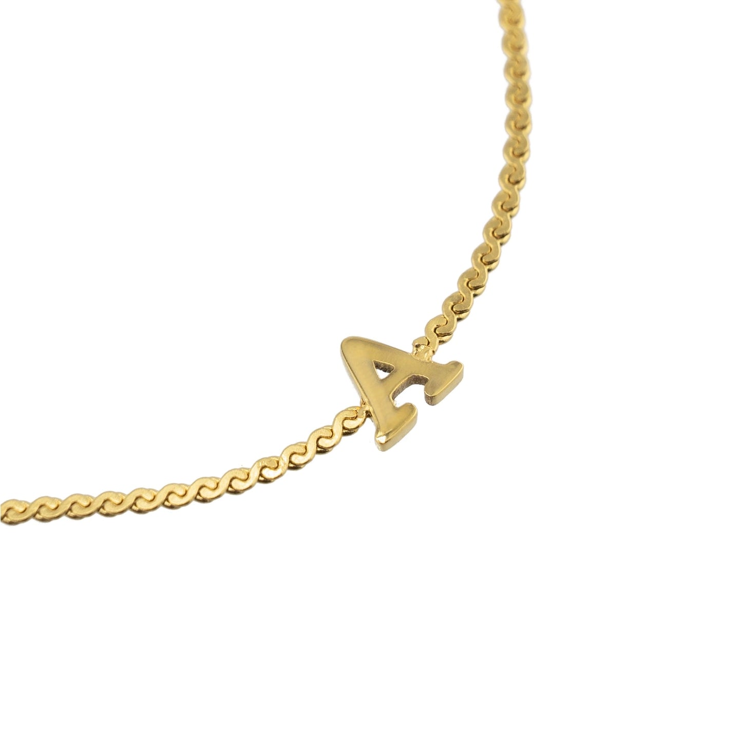 Gold Dainty Love Initial Bracelet - Waterproof