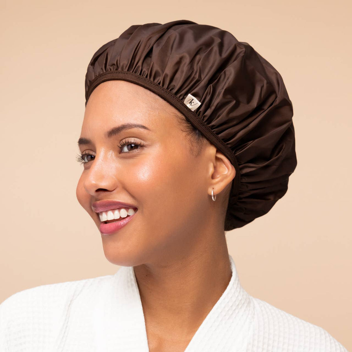 Kitsch Shower Cap 2pc Set - Terracotta and Brown