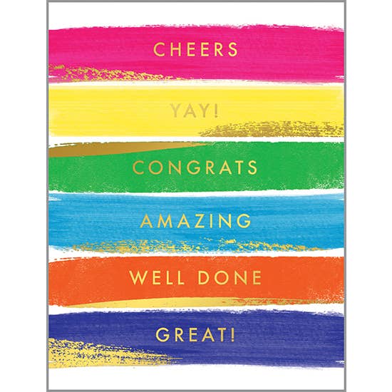 Congratulations Greeting Card - Color Brush Strokes