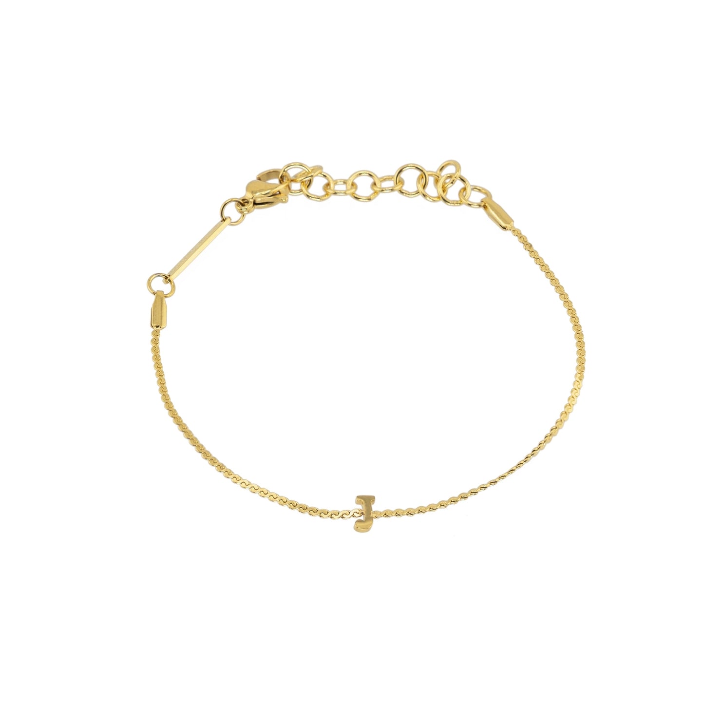 Gold Dainty Love Initial Bracelet - Waterproof