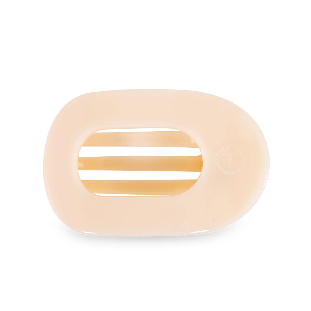 Almond Beige Medium Flat Round Clip