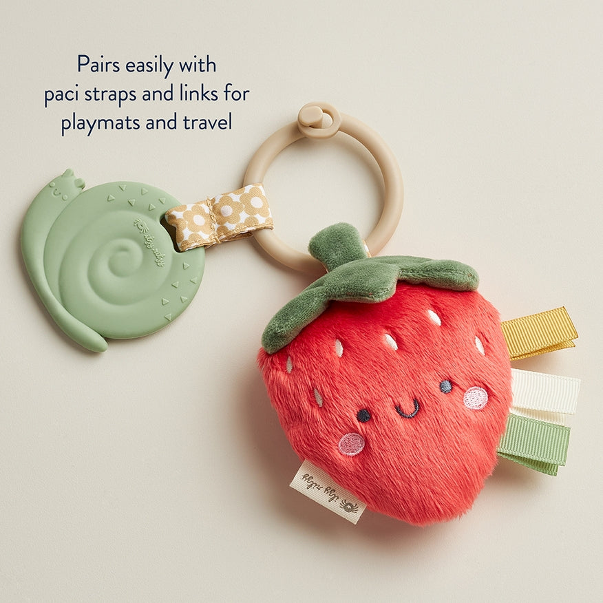 Itzy Pal Plush + Teether- Strawberry