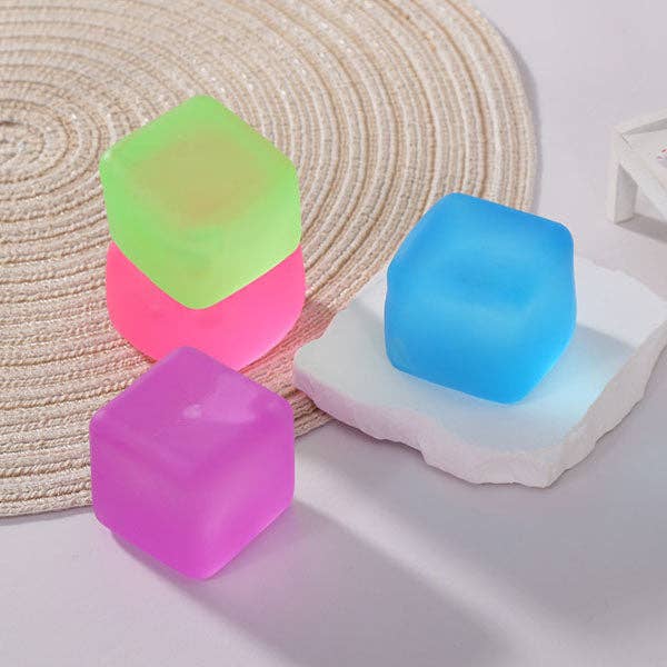 SugarSqueez Cube Mini Size Squishy Fidget Sugar Stress Ball (1pc) Color Ships Assorted