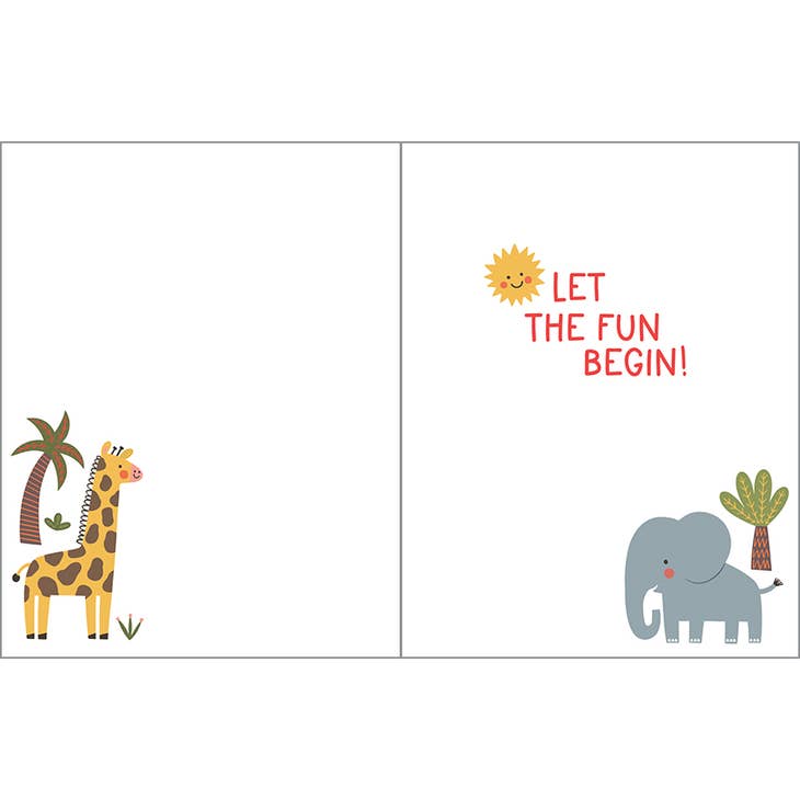 Birthday Greeting Card - Cute Jungle Animals-Kids