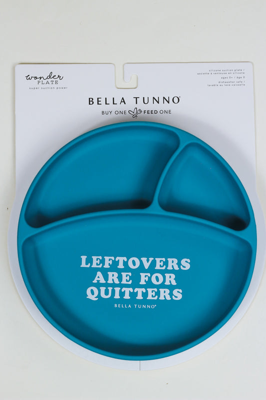 Blue Leftovers For Quitters Silicone Plate