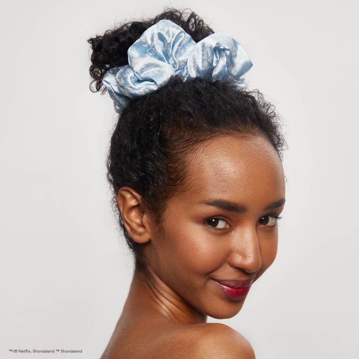 Kitsch X Bridgerton Satin Pillow Scrunchies / Toile De Blue