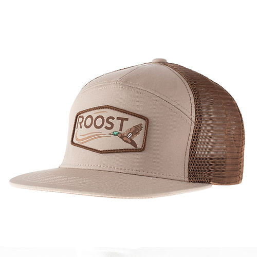 Youth Roost 7 Panel Logo Patch Hat- Khaki